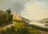 German School 2nd half 19th century, Stolzenfels Castle on the Rhine, Oil on canvas (relined)