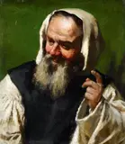 Jahn Ekenæs, Portrait of a Man in a Smock, Oil on panel