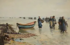 Jacques-Eugène Feyen, On the Beach, Oil on card
