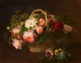 Johan Laurentz Jensen, Floral Still Life in a Basket