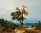Hendrik Pieter Koekkoek, Mountainous Landscape, Oil on panel