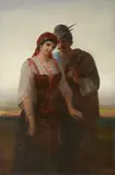 Theodor Köppen, A Romany Couple, Oil on canvas