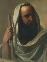 Otto Rethel, Portrait of an Apostle, Oil on canvas, mounted on card