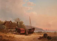 A. Suplie, A Beached Fishing Boat, Oil on canvas