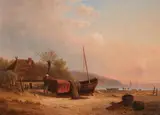A. Suplie, A Beached Fishing Boat, Oil on canvas