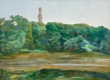 Wilhelm Trübner, The Park in Bad Homburg with the White Tower