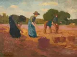 Willem de Zwart, Peasants Working the Land, Oil on canvas, mounted on wood