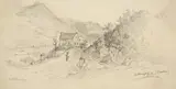 Josef Willroider, Landscape on Lake Suha, Pencil on laid paper