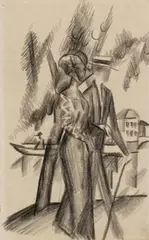 August Macke, An der Aare, 1913, Pencil drawing on sketchbook paper