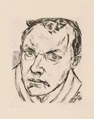 Large Self-Portrait by Max Beckmann, 1919, Etching on wove paper, sold Nov 2014