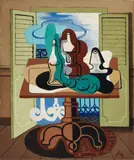 Rudolf Ausleger, Stilleben vor geöffnetem Fenster, Oil on canvas