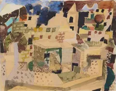Forio by Eduard Bargheer, 1955, Watercolour and pencil on thin paper, sold Nov 2014