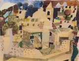 Eduard Bargheer, Forio, 1955, Watercolour and pencil on thin paper