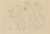 Willi Baumeister, Phantom, 1952, Pencil drawing on letter paper from Galerie Der Spiegel in Cologne, printed and embossed verso