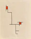 Erich Buchholz, 0.15 (Schwarz-Rot), 1920/21, India ink and tempera over pencil on fine Japan laid paper 27/