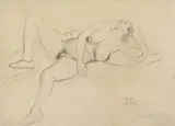 Otto Dix, Liegender Akt, 1922, Pencil drawing on thin, smooth paper, backed with thin Japan paper