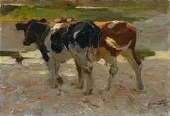 Otto Dill, Zwei Kühe, Oil on canvas