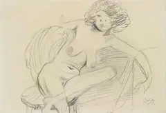 Erna by Otto Dix, 1930, Pencil drawing on thick, chamois coloured drawing paper, sold Nov 2014