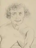 Otto Dix, Halbakt von vorn, 1923, Pencil drawing on chamois coloured light card embossed "Progress"