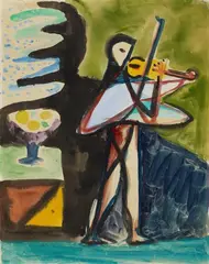 Der Geiger by Werner Gilles, Circa 1949, Watercolour on laid paper, sold Nov 2014
