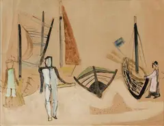 Boote by Werner Gilles, 1933, Watercolour on wove paper, sold Nov 2014