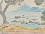 Blick von der Insel by Erich Heckel, 1958, Watercolour and black chalk on laid paper watermarked "CANSON & MONGOLFIER FRANCE", offered Nov 2014