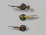 Drei Türklinken by Ewald Mataré, 1954, Three bronze door handles (2 left handed, 1 right handed), each with a rosette, sold Nov 2014