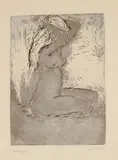 Emil Nolde, Kniendes Mädchen, 1907, Etching on chamois coloured wove paper