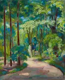 Emil Orlík, Zwiegespräch, Circa 1910 - 1915, Oil on painter's board