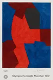 Composition bleue, rouge et noire (poster for the Olympic Games in Munich 1972) by Serge Poliakoff, 1969, Colour lithograph on wove paper with watermark "BFK RIVES", sold Nov 2014