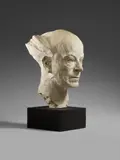 Portrait Dr. h.c. G. (Gottlieb) F. (Friedrich) Reber by Renée Sintenis, 1927, Plaster sculpture, on a square black wooden base (, sold Nov 2014