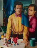 Weidenbacher, Männliches Doppelbildnis, 1930, Oil on panel