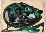 Joseph Fassbender, Der Stein, 1953, Gouache and monotype on paper