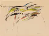 Peter Brüning, Untitled, 1961, Coloured chalk and India ink on paper
