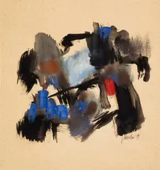 Untitled by Fritz Winter, 1959, Oil on paper, sold Nov 2014