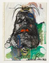 Bitterer Lohn by Arnulf Rainer Dieter Roth, 1970er Jahre, Mixed media, collaged with photocopy on paper in document sleeve, sold Nov 2014