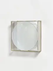 Untitled by Adolf Luther, 1973, Mirror object: semi-transparent mirror on mirror back panel on panel. In plexiglass box, sold Nov 2014