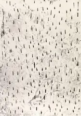 Günther Uecker, Regen trommelnd streichelnd zärtlich weinend trommelnd, 1992, 6 sheet original etching (1 text sheet and 5 abstract compositions) on sturdy laid card. Each