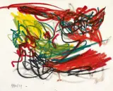 Karel Appel, Untitled, 1959, Couloured wax crayon on wove paper
