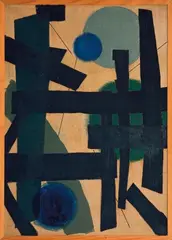 Neuer Raum by Günter Fruhtrunk, 1954, Oil on burlap, sold Nov 2014