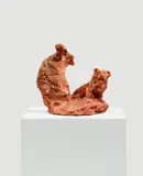 Siegfried Anzinger, Untitled (Hieronymus und der Löwe), Terracotta, distemper and shellac
