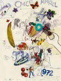 Untitled (Brief an Karel) by Jean Tinguely Niki De Saint Phalle, 1971, Mixed media and collage on paper, sold Nov 2014