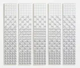 Matti Kujasalo, Untitled, 1993, 5-part work: each acrylic and chalk on punched canvas. Each