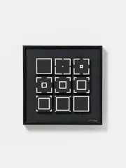 Game (E-9) by Ryszard Winiarski, 1977, Acrylicl on 9 wooden elements on black painted panel. Each, sold Nov 2014