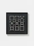 Game (E-9) by Ryszard Winiarski, 1977, Acrylicl on 9 wooden elements on black painted panel. Each, sold Nov 2014