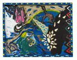 Rémi Blanchard, Untitled, 1982, Oil, collaged with mirrored surfaces on canvas. In artist's frame