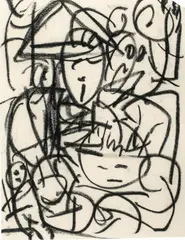 Maria Zerres, Tschau-Di-Di, 1989, Oil crayon on paper