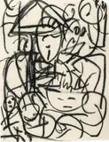 Maria Zerres, Tschau-Di-Di, 1989, Oil crayon on paper
