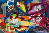 Franz Ackermann, Midnight Shopping, 1998, Gouache, watercolour and pencil on cardboard