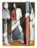Olowska, Untitled (from the series: Construction First - collages from Japan), 2000, Gouache on a page of a glossy magazine, collaged. Approx